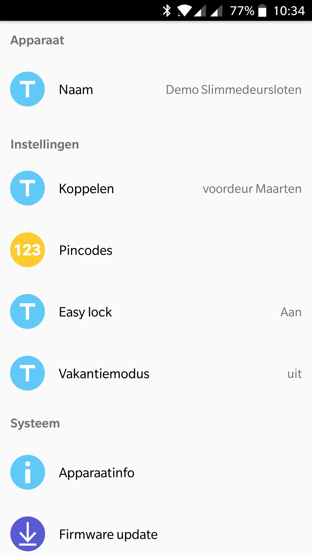 danapad hoofdscherm